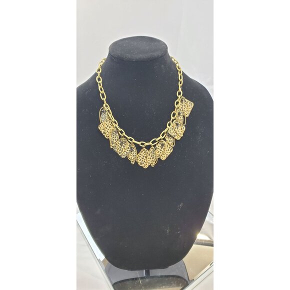 Multi-Layered Leopard Colored Necklace Squares & Teardrop Design Fashion - Picture 4 of 13